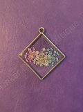 Pink, white, and blue flower necklace