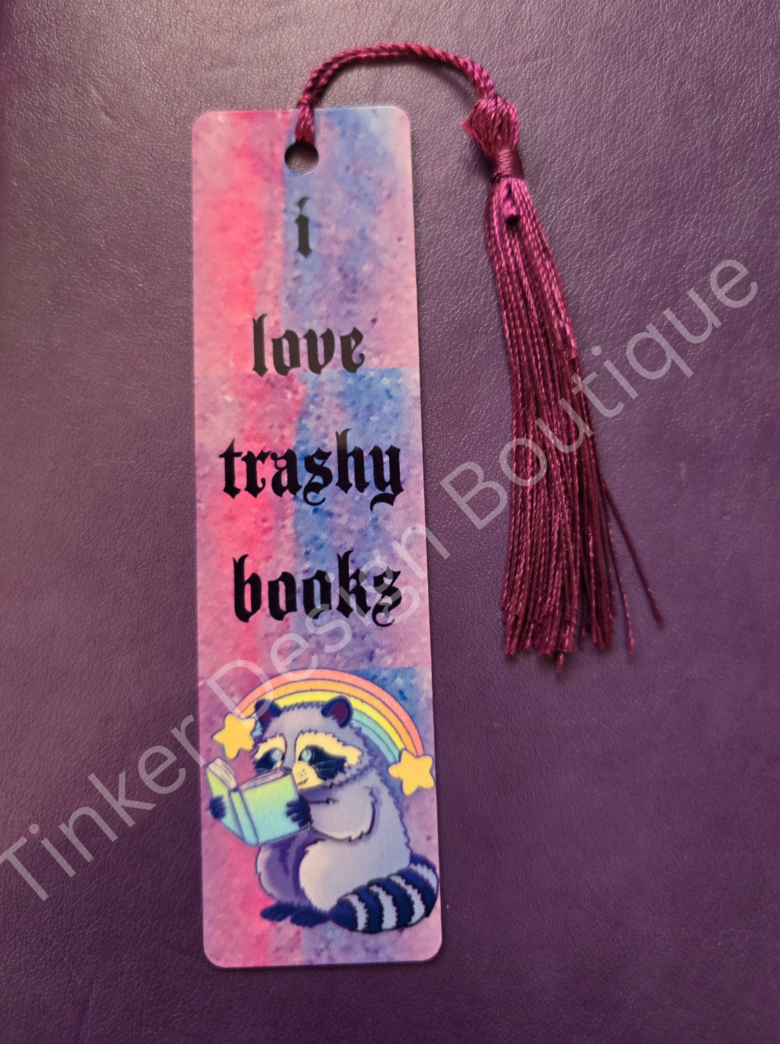 Trashy raccoon bookmark