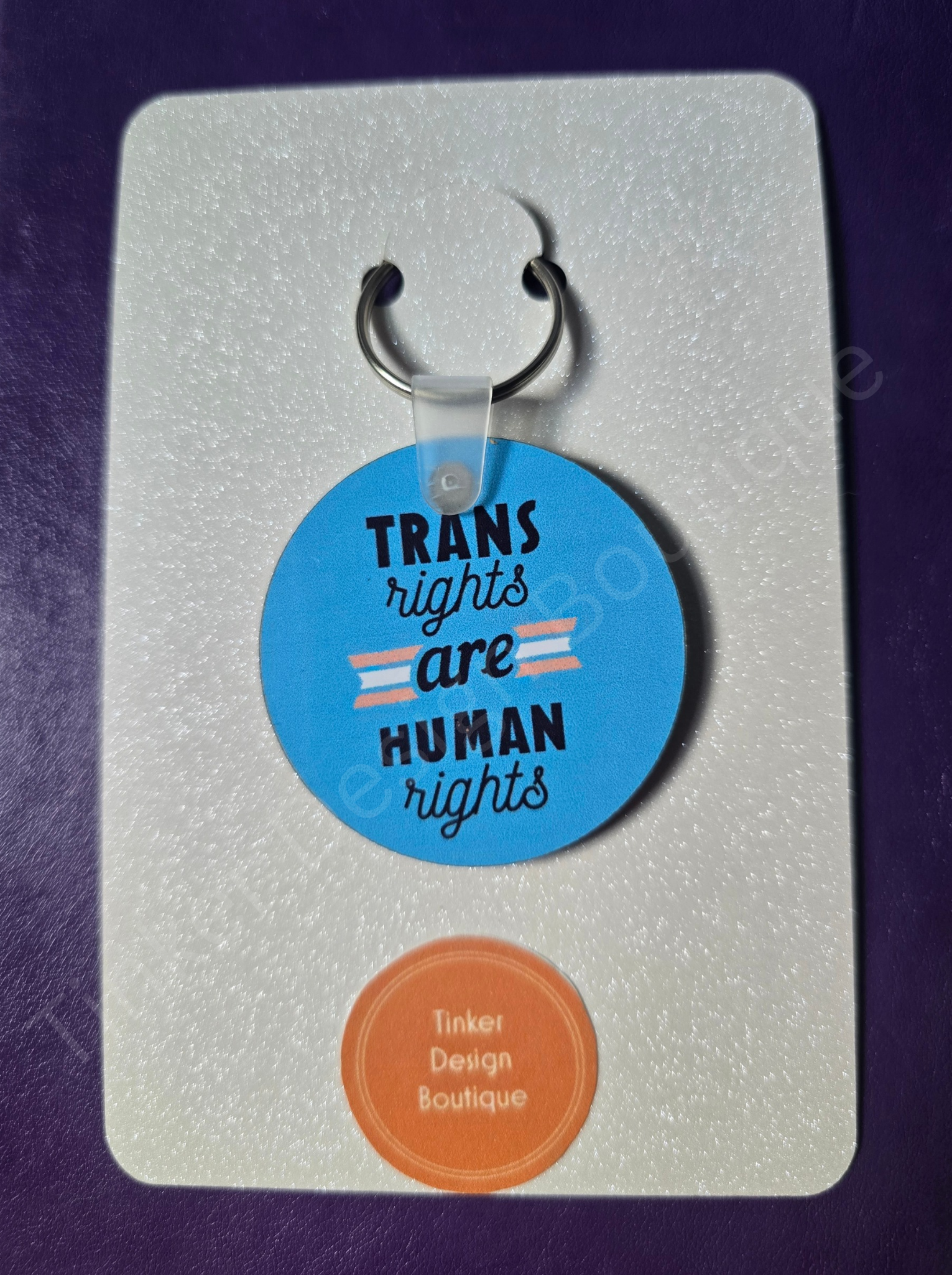 Blue Trans Rights Keychain