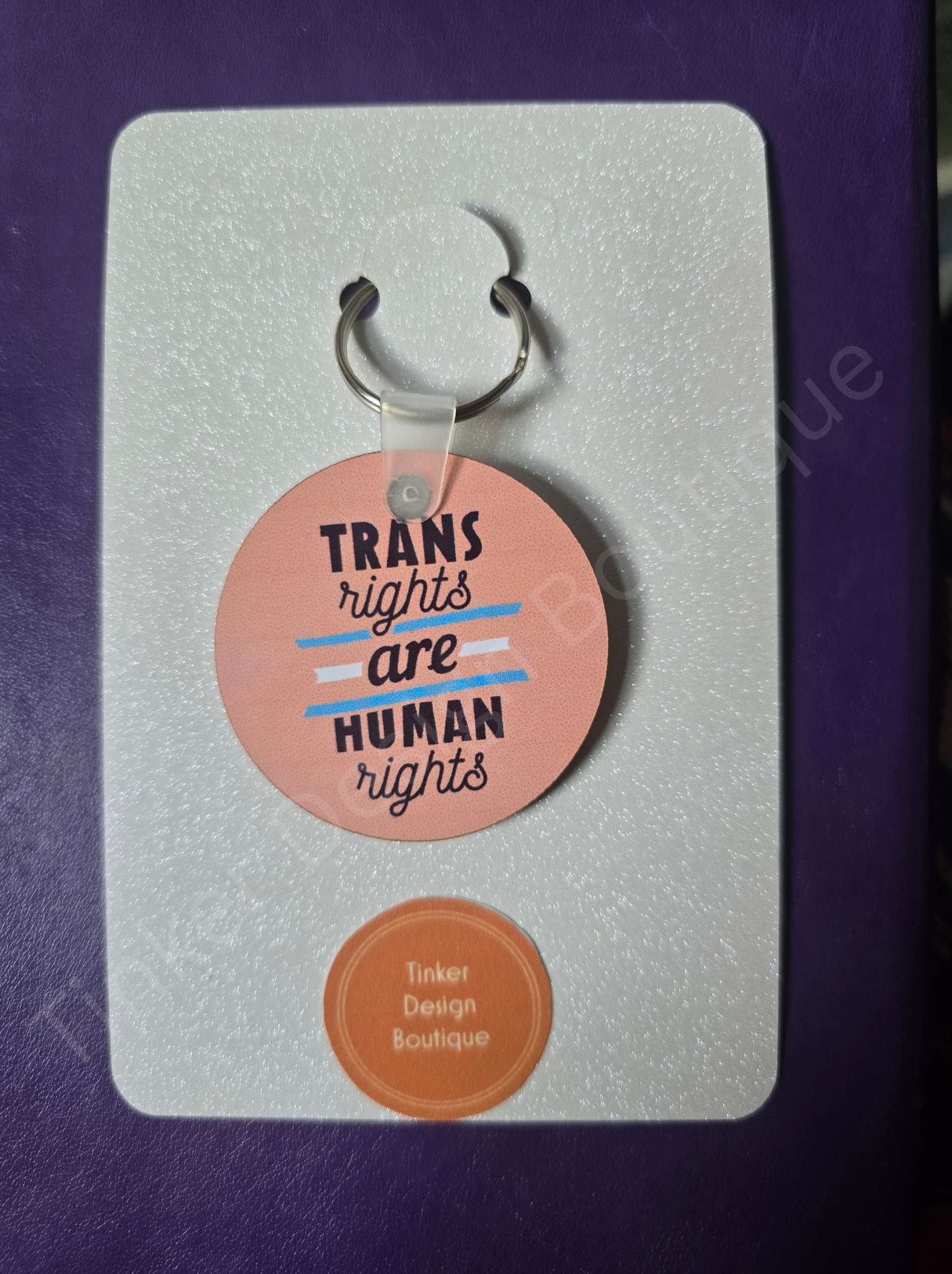 Pink Trans Rights Keychain