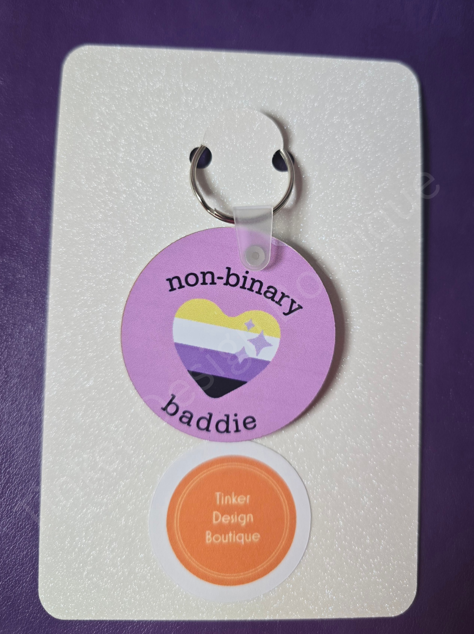 Non-binary baddie keychain